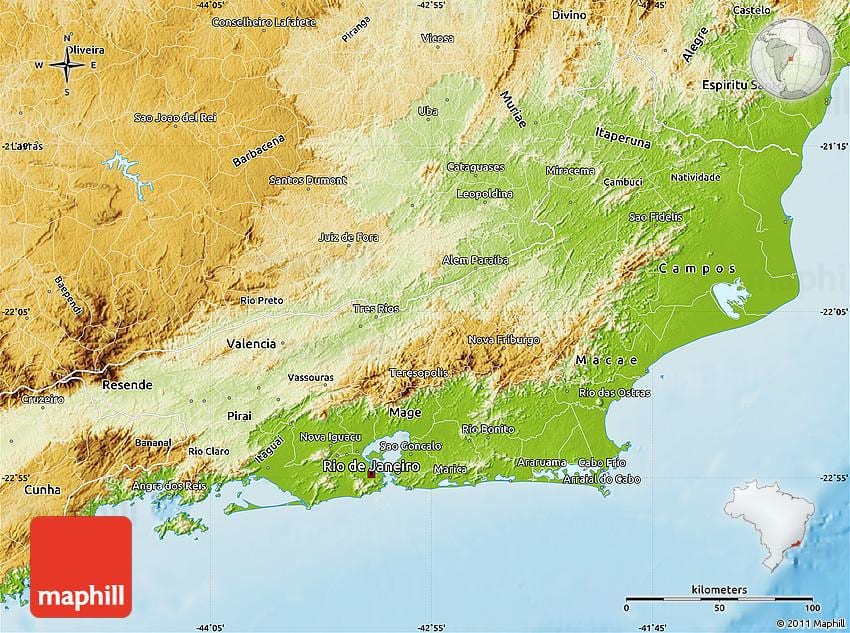 топографическая карта Рио